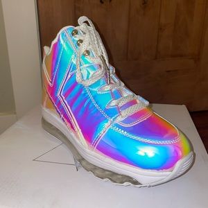 YRU Qozmo AiiRE Atlantis light up holographic high top sneakers